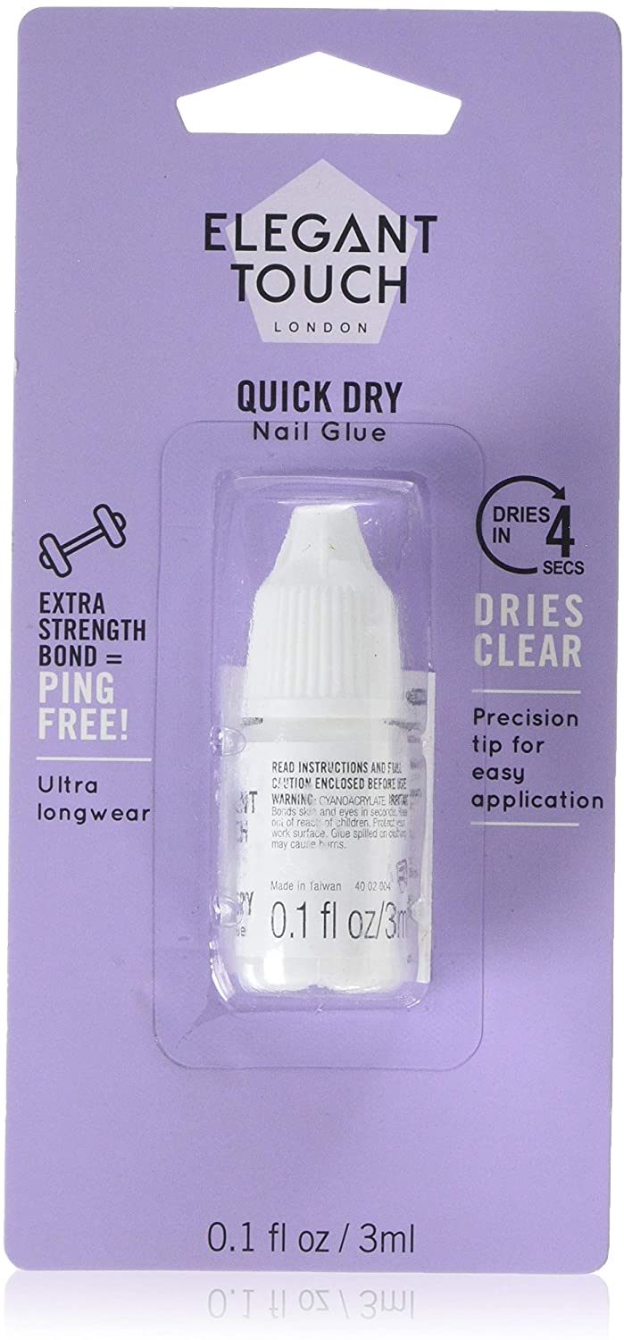 Elegant Touch Quick Dry Nail Glue 3ml, Transparent/Green, 3 ml (1er Pack)