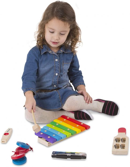 Melissa & Doug Band-in-a-Box Hum! Jangle! Shake! - 7-Piece Musical Instrument Set - Image 3