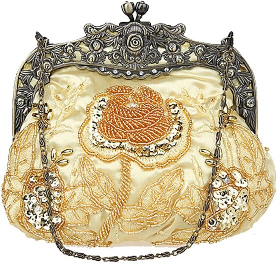 Belsen Women's Vintage Beaded Sequin Flower Evening Handbags