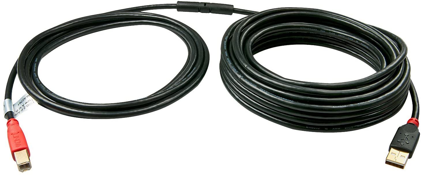 Lindy 15m Type A to B USB 2.0 Active Repeater Cable, Black - Image 2
