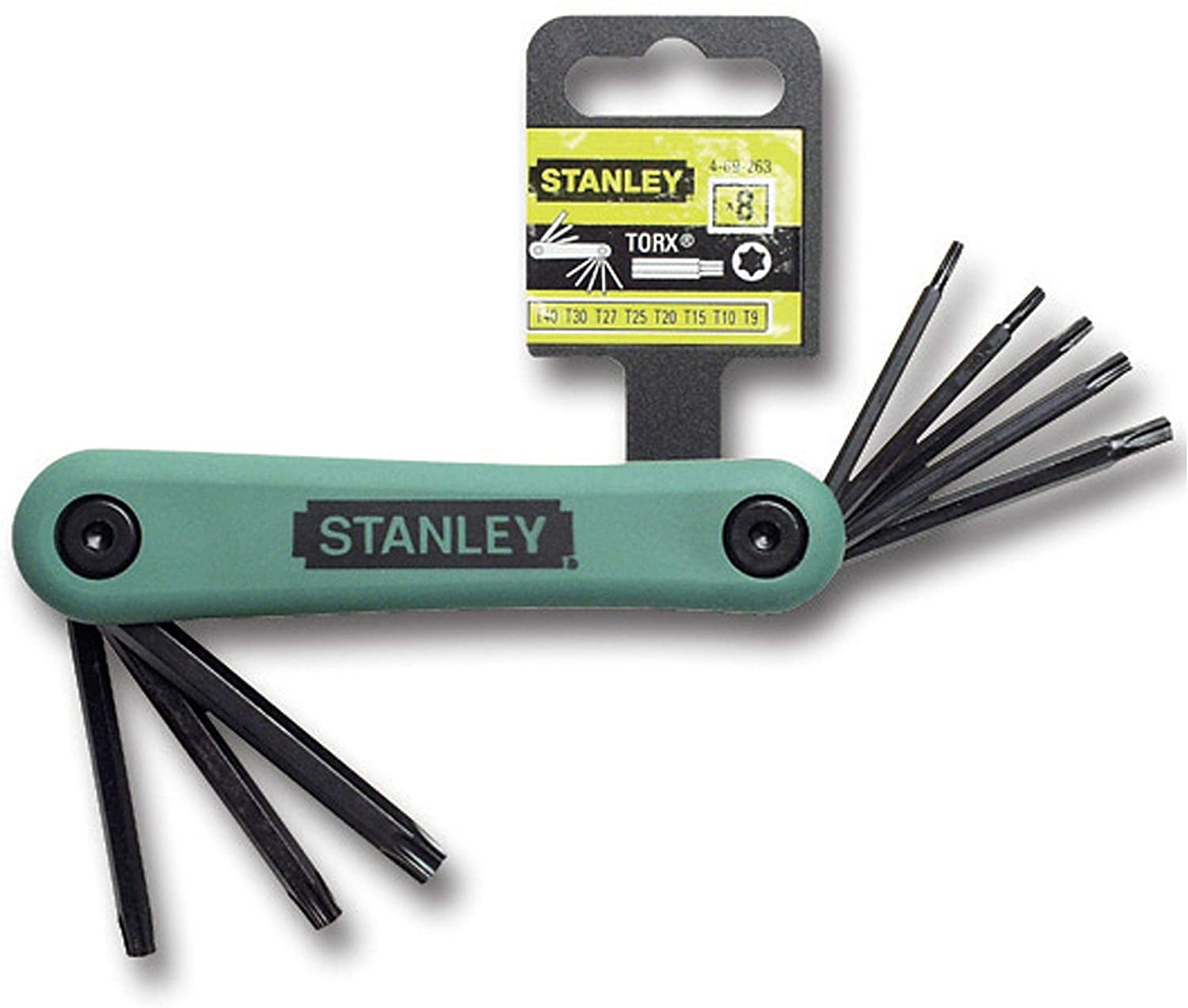 Stanley 469263 Folding Hex Key Set - Torx (8 Pieces), Silver