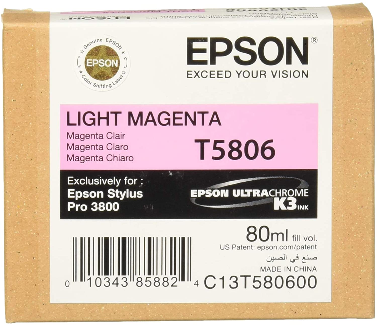 Epson Ink Cartridge 80ml - Light Magenta T5806