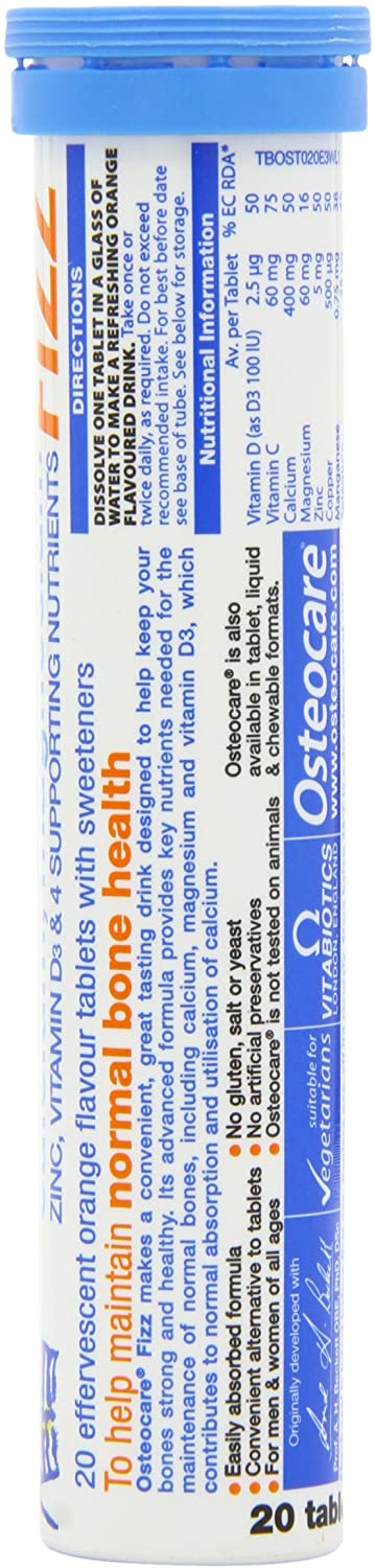 Osteocare Fizz Calcium Magnesium Vitamin D Selenium Effervescent Tablets - 20 Count (Pack of 1), White - Image 3