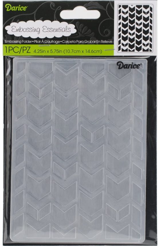 Darice Embossing Folder 4.25 x 5.75-inch-Tribal Chevron, 4.25 x 5.75