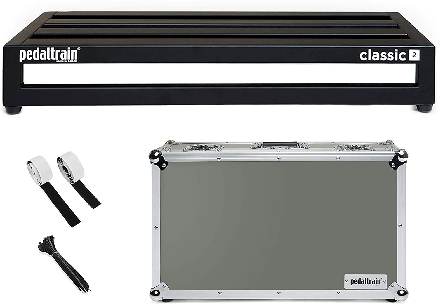 Pedaltrain PT-CL2-TC Classic 2 with Tour Case 4 Rails - 24” x 12.5”,Black, 24" - Tour Case