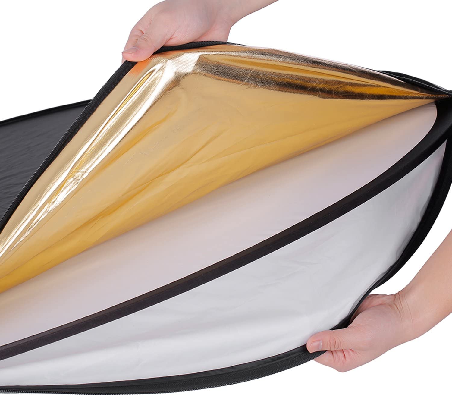 NEEWER 32 Inch/80 Centimeter Light Reflector Light Diffuser 5 in 1 Collapsible Multi Disc with Bag, Translucent, Silver, Gold - Image 4