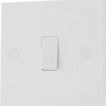 BG Electrical 912-0J Single Light Switch, White Moulded, 2-Way, 10AX