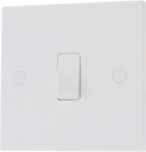 BG Electrical 912-0J Single Light Switch, White Moulded, 2-Way, 10AX