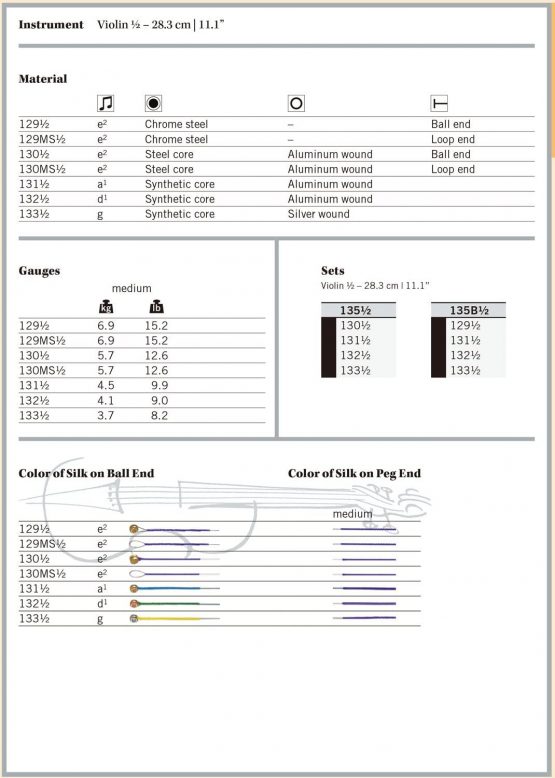 Dominant Strings 135 1/2 Violin Set - Image 4