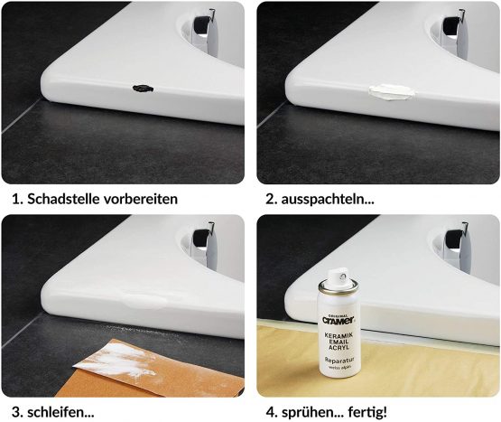 Cramer S203AMZ Ceramic / Enamel Repair Kit for Baths, Sinks and Counter Tops, Colour: Alpine White - Image 2