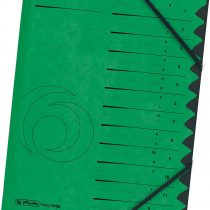 Herlitz Colorspan Part File Manilla Elasticated with Index Tabs 12-Part A4 Green Ref 10843332