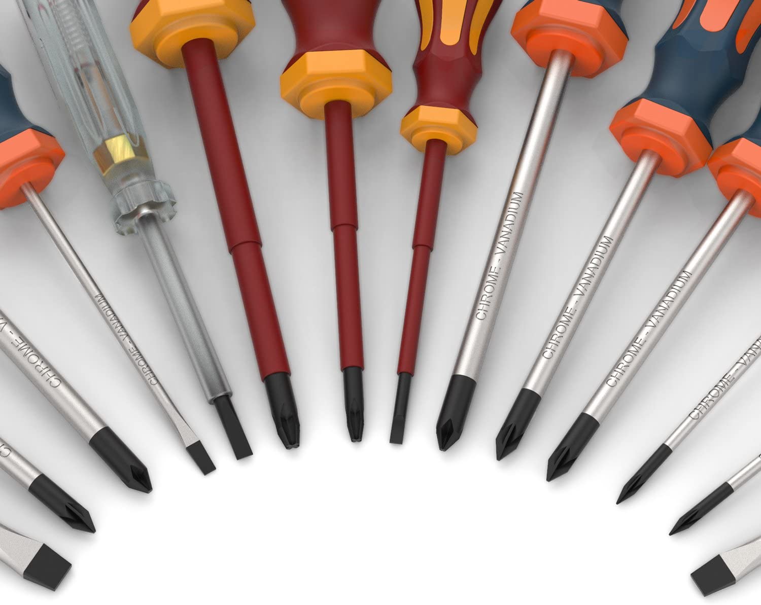 Presch Screwdriver Set 14 pcs, Magnetic Screwdriver Set including PH, Pozidrive, VDE Screwdrivers, Voltage Tester and Holder - Image 4