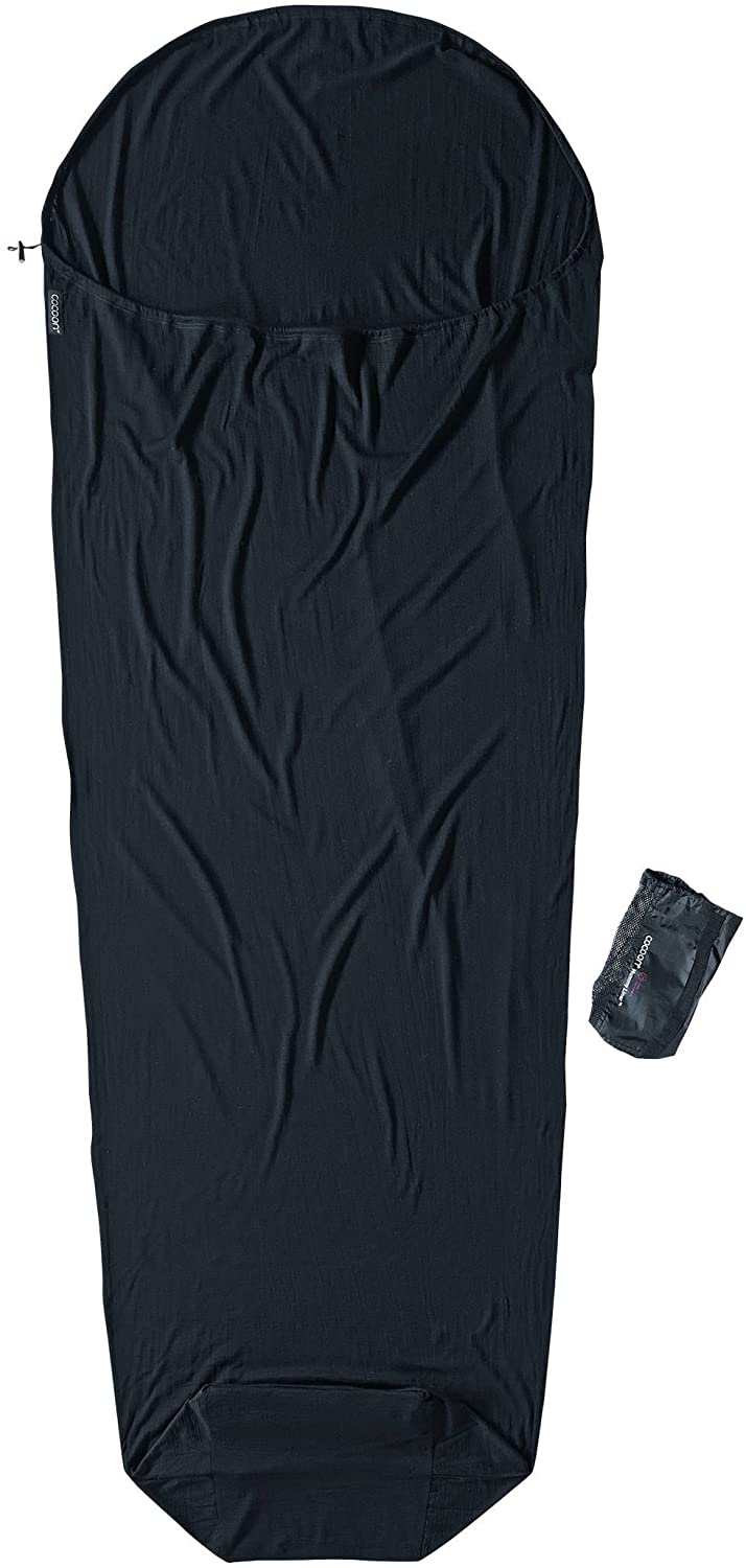 Cocoon Merino Sleeping Bag Mummy Liner - Merino Wool, Black, 86" x 32"