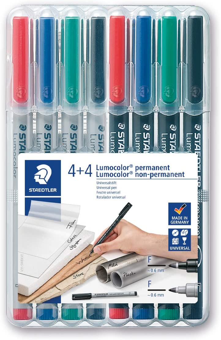 Staedtler Lumocolor foil pens Set of 8 pens Special Edition Water-Soluble and Waterproof, F-tip, line Width Approx. 0.6 mm - Image 2