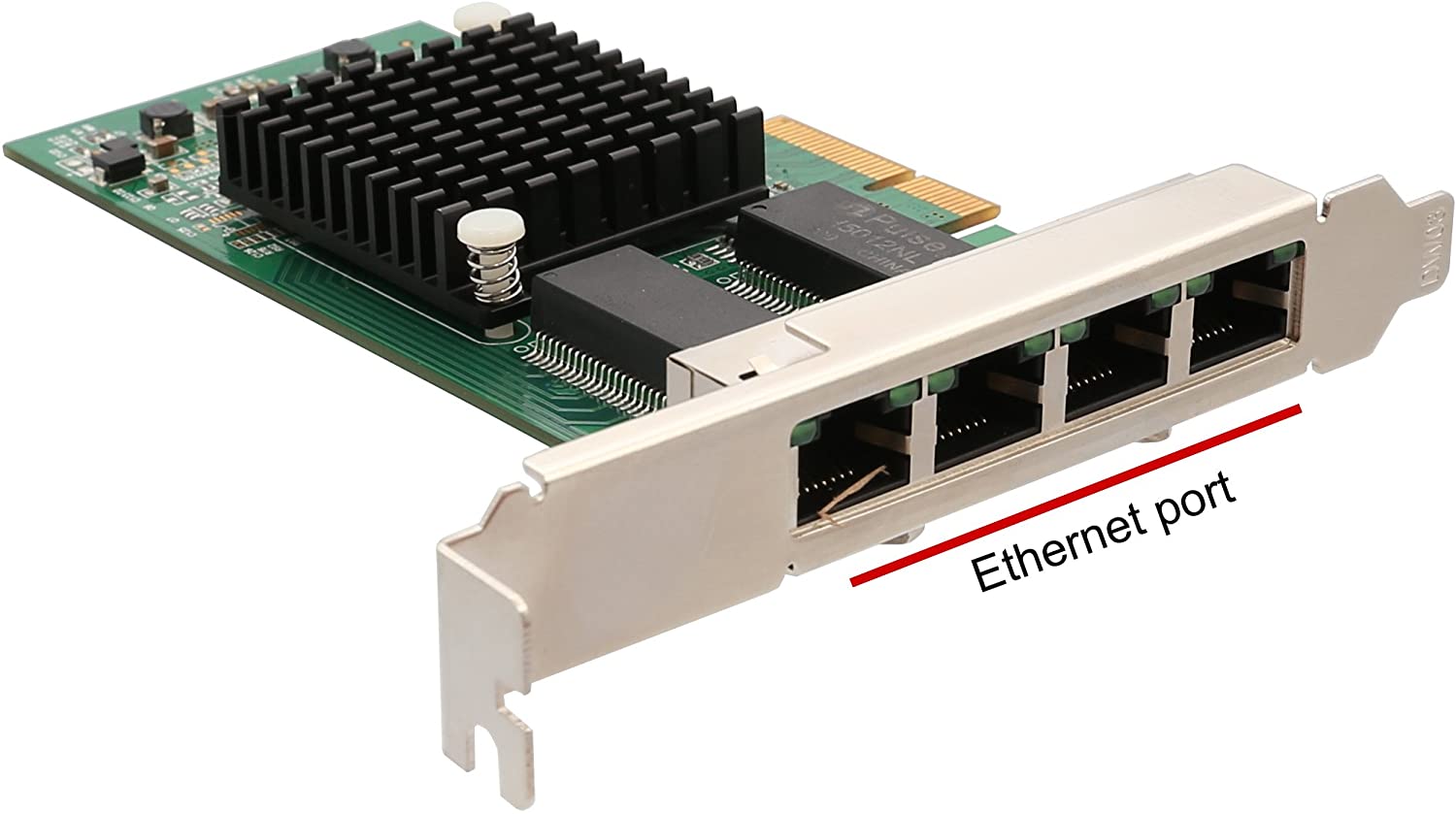 I/O Crest 4 Port Gigabit 10/100/1000 BASE-T LAN Ethernet Intel i350-AM4 Chipset PCI-E X4 Network Interface Card NIC SY-PEX24045 - Image 2