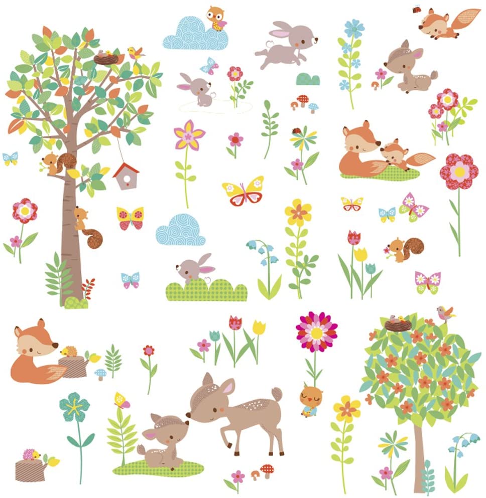 RoomMates Enchanted Spring Forest Wall Stickers, Multi-coloured - Image 4