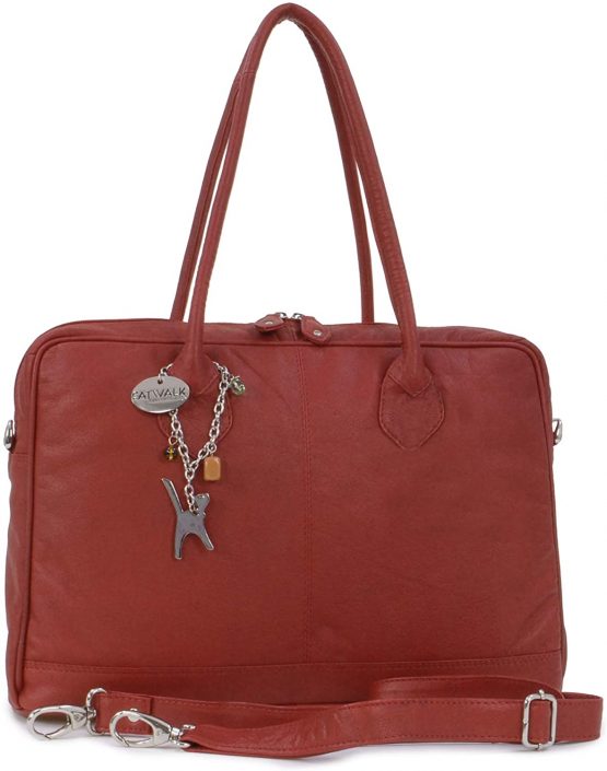 CATWALK COLLECTION HANDBAGS - Ladies Leather Messenger/Shoulder Bag/Cross Body with Detachable Strap - Women's A4 Organiser Work Bag - GROSVENOR