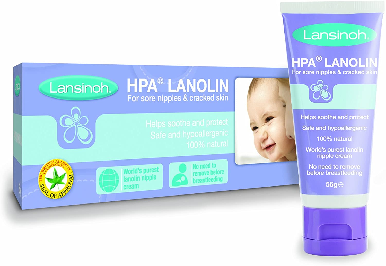 Lansinoh HPA 40ml Cream for Sore Nipples and Cracked Skin, 40 ml (Pack of 1)