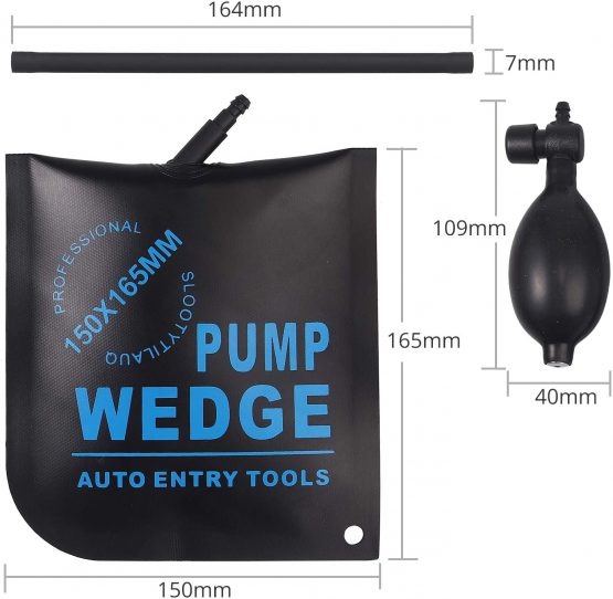eSynic 2pcs Air Wedge Pump Wedge Up Bag Wedge Pump Alignment Tool Car Air Wedge Pump Wedge for Home Use Door Window Installation and Car Repair with 4 Plastic Wedges - Image 3