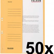 FALKEN Eyelet Top-Down Flat Files, A4, Half Cover, 250g - Buff, Pack 50