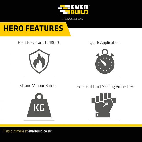 Everbuild EVB2ALUM100 Mammoth Aluminium Tape, Heat and Light Reflective Tape, Silver, 100 mm x 45 m - Image 4