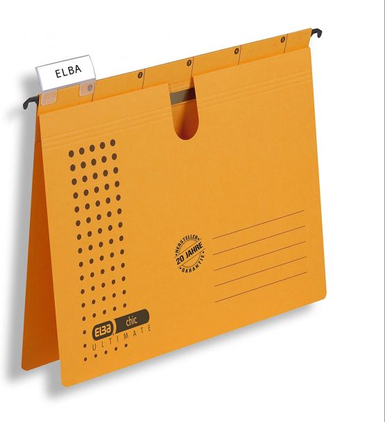 Elba Recycled Card for DIN A4 Hanging File 5 Piece Yellow - Image 2
