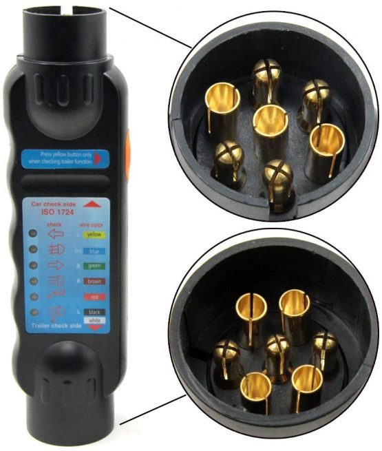 SmartSpec 7 Pin Trailer Wiring Tester Towing Horsebox Caravan Truck Vehicle Light Electrics Circuit Diagnostic Tool 12V