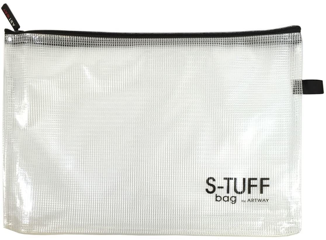 Artway Oversized A4 S-Tuff Bag - 38cm x 28cm - Pack of 10 Strong Zip Mesh Art Storage Bags, white, Blue, Oversized A4 (38 X 28 cm) - Image 2