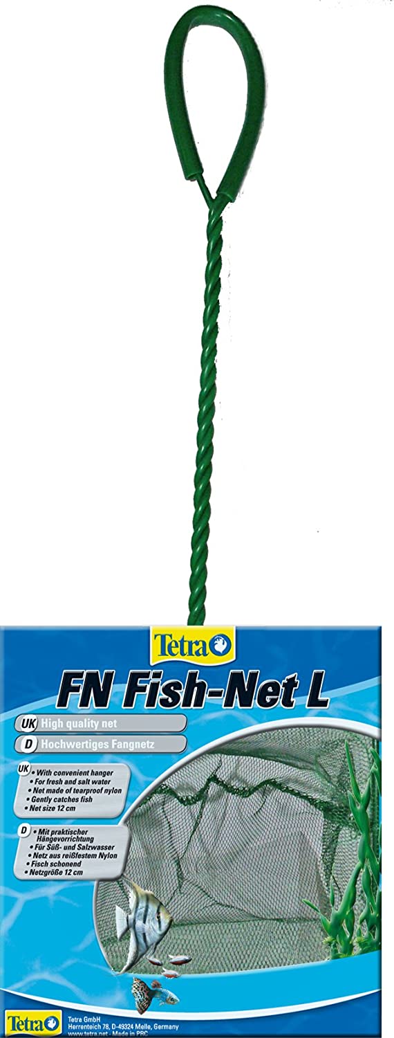 Tetra FN Fish Net, Non-Slip Nylon Net for Aquarium Size L Netzgroße 12 cm for Easy Removing of Fish, blau