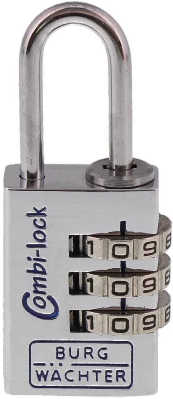 Burg-Wächter Combi 90 20 Chromo SB Combination Padlock, Silver