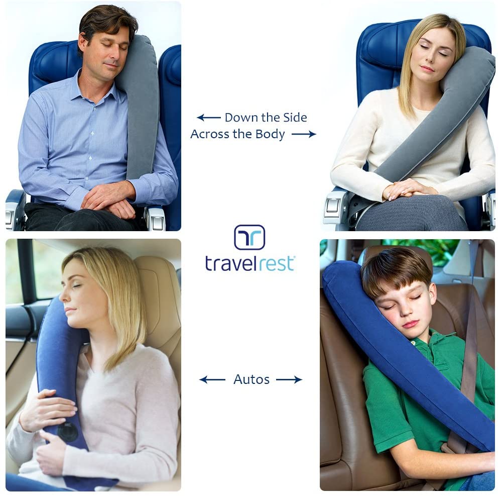 TRAVELREST Ultimate Travel Neck and Body Pillow, Unparalled Support Design, Essentail for Bus Train, Airplane, Office - Image 3