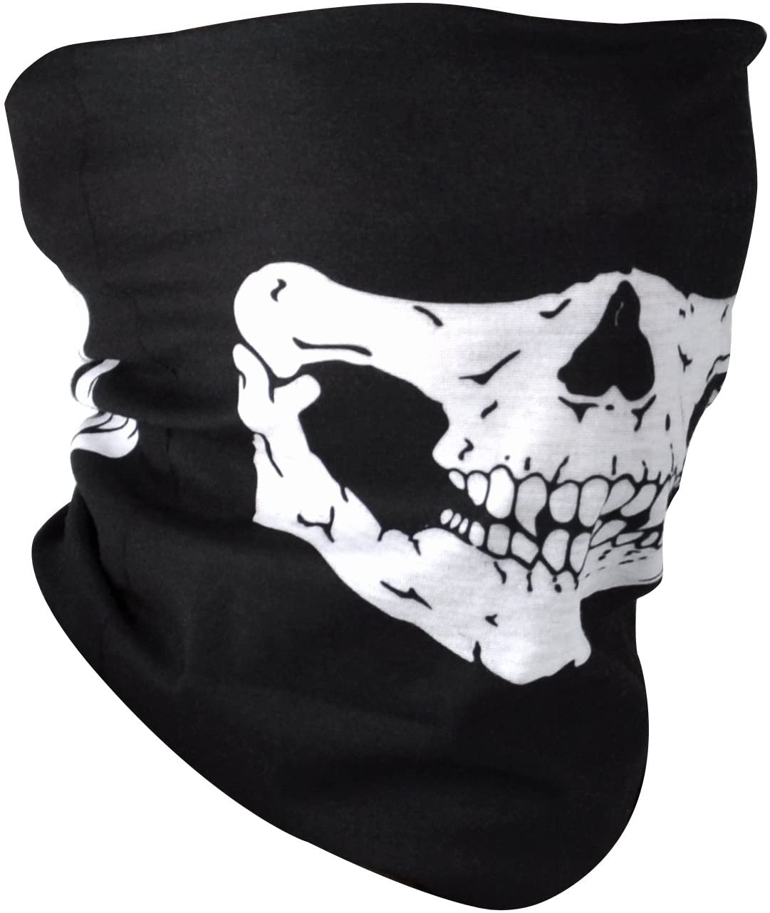 TRIXES Skull Multiway Half Face Mask Bandana, Unisex Face Protection Cover, Neck Warmer Snood, Motorcycling, Skiing