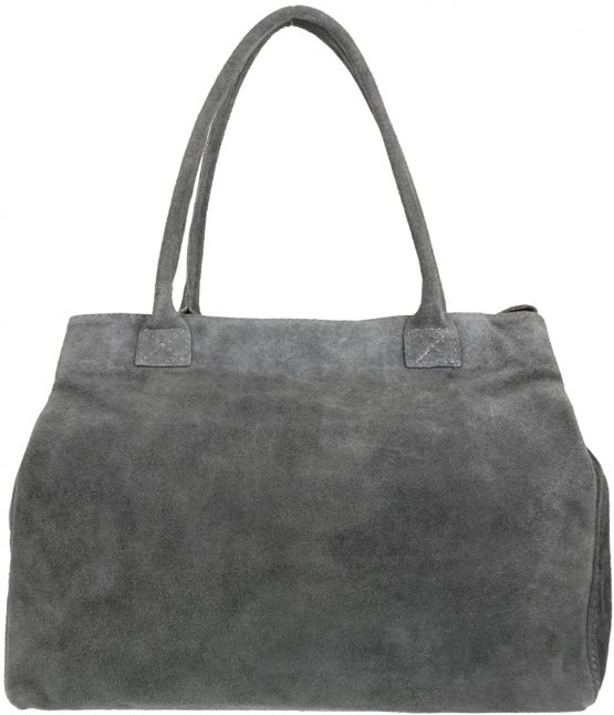 Girly Handbags Italian Suede Leather Expandable Shoulder Bag - Image 4