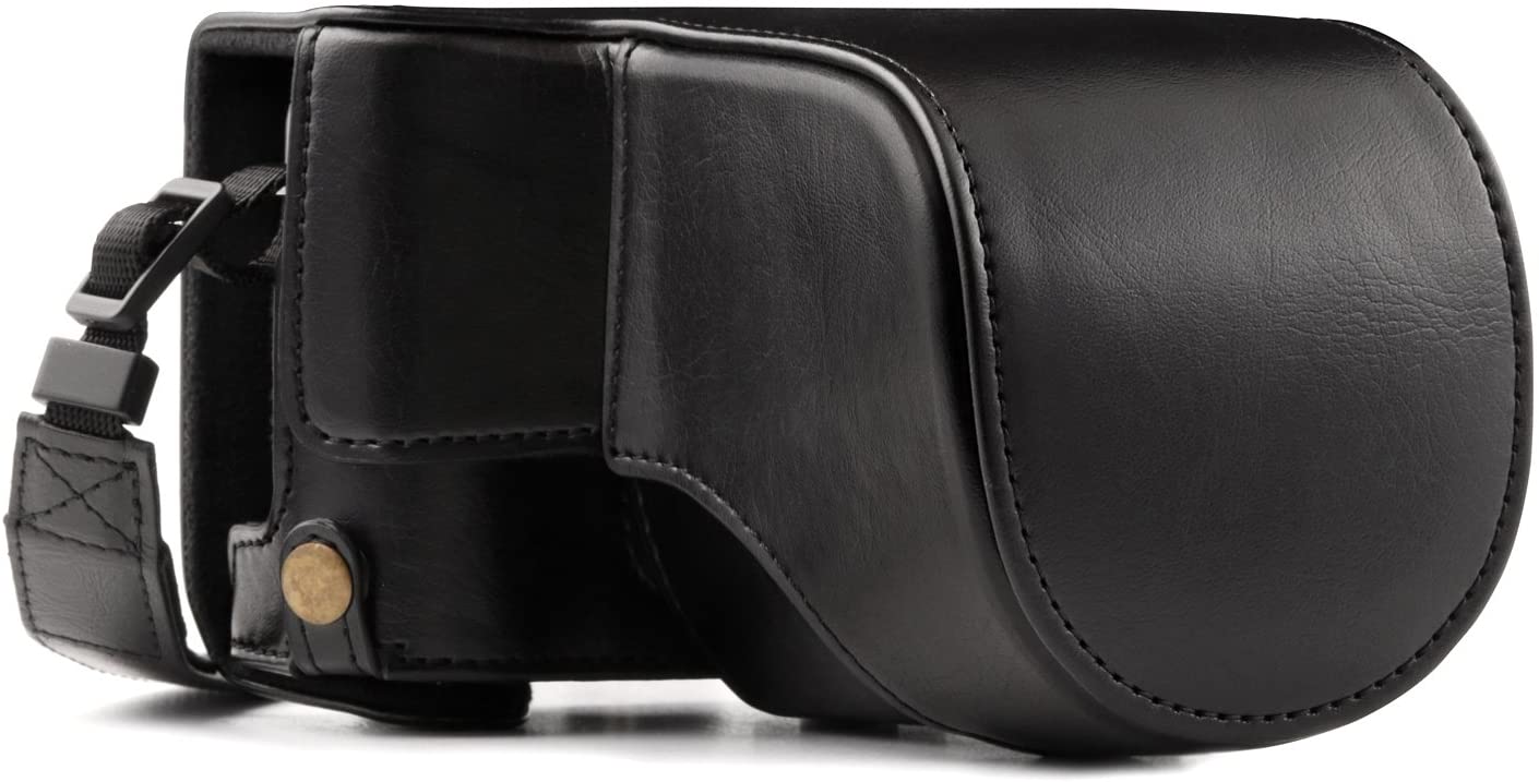 MegaGear MG1001 Ever Ready Leather Case and Strap with Battery Access for Fujifilm X-A10 Camera - Black