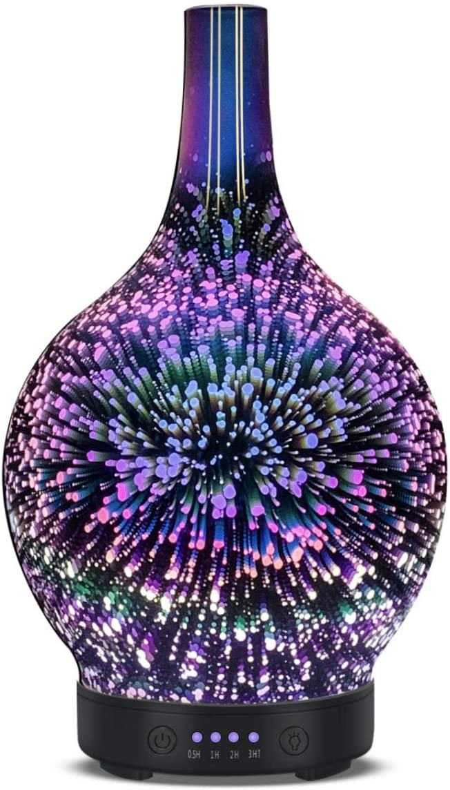 Essential Oil Diffuser Glass Aromatherapy Electric Ultrasonic Cool Mist Aroma Diffuser Scented Oil 3D Firework Diffusers
