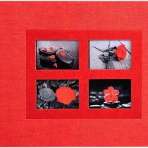 Exacompta 16245E Passion Wire Bound Photo Album, 32 x 22cm , 50 Black Thick Card Pages - Red Cover, Holds Up to 100 Photos and Comes in A Clear Display Box