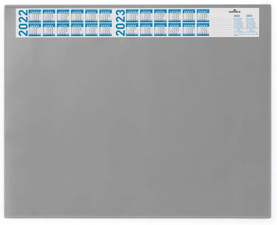 Durable Desk Mat with Annual Calendar Grey | 65 x 52cm | Pack of 1 | Anti-Glare Transparent Overlay Included | Ideal for Offices and Home Offices - Image 2
