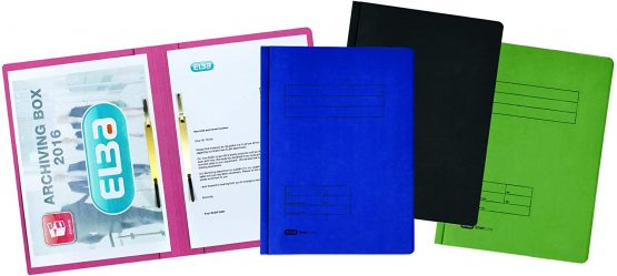 Elba 23462BL Extra Thick 320 g/sq. m Manila Cardboard for 200 DIN A4 Pages Set of 50 Blue File with Two Clips Black - Image 4