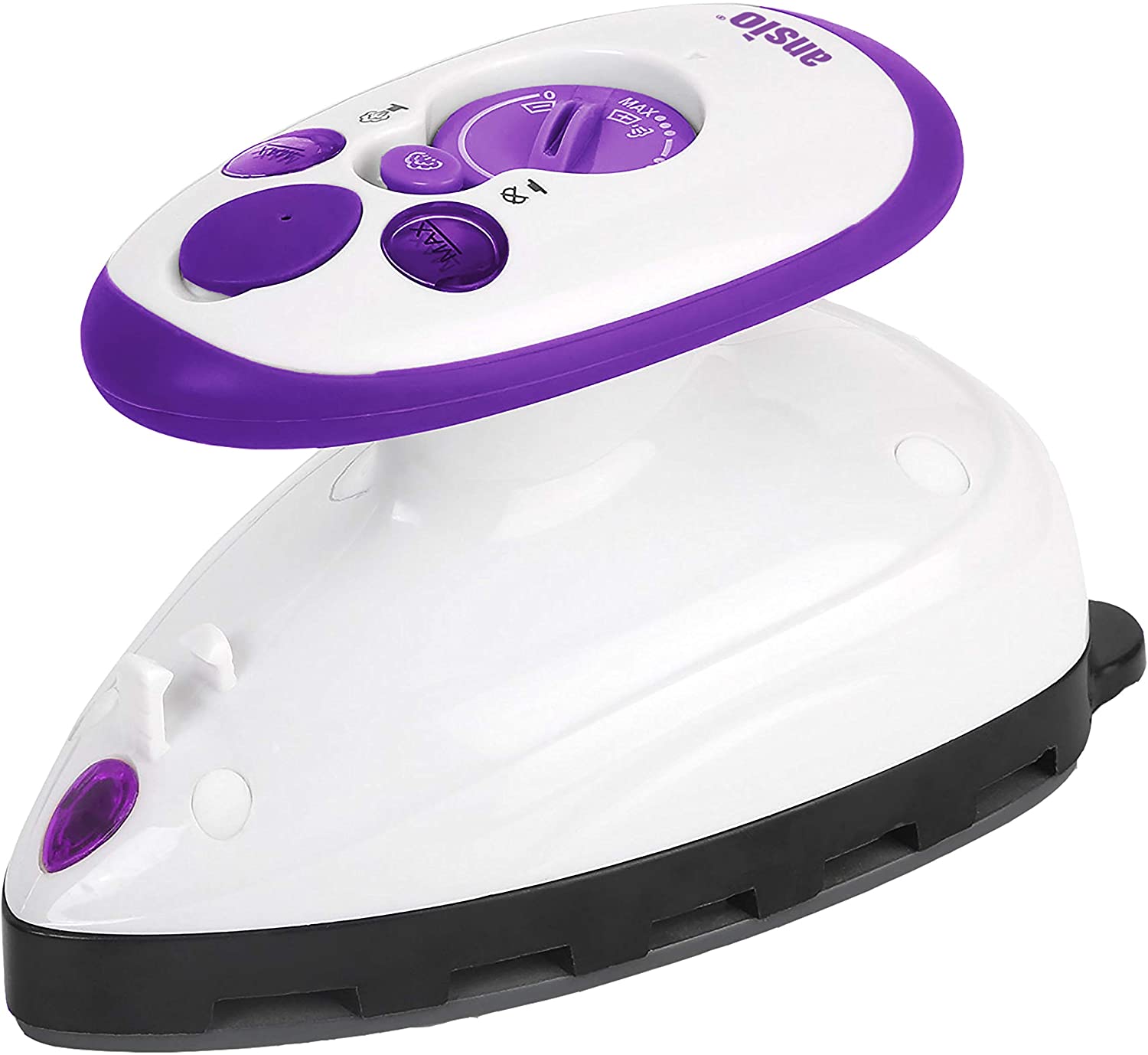 ANSIO Travel Iron Quilting Mini Steam Generator Craft Iron with Ceramic Soleplate, Purple and White
