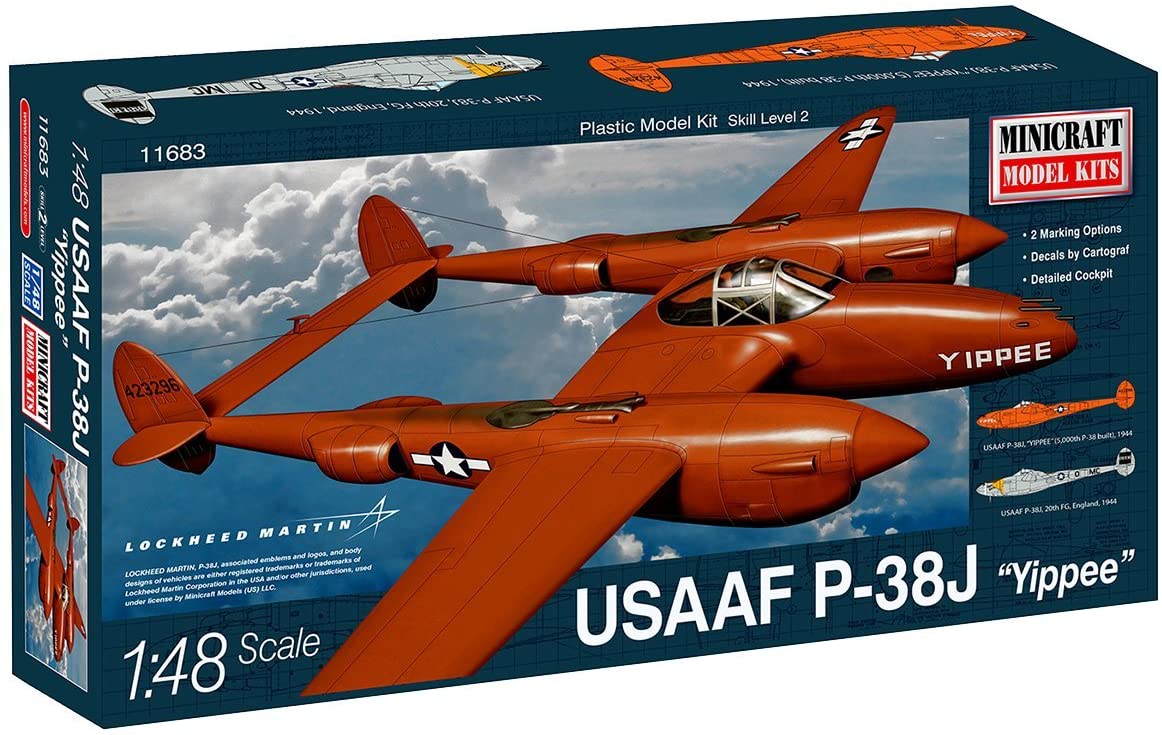Minicraft Models 1:48 Scale P-38J USAAF Model Kit