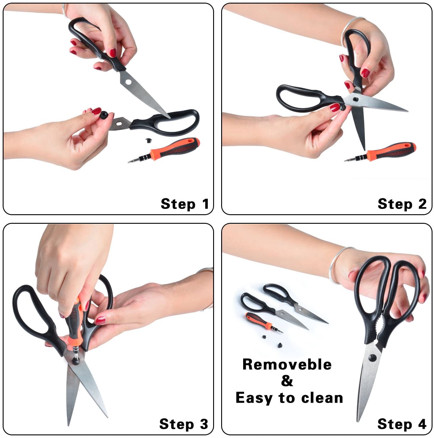 Professional Kitchen Scissors, Cooking Scissors Made from Stainless Steel and Light Weight - Image 3