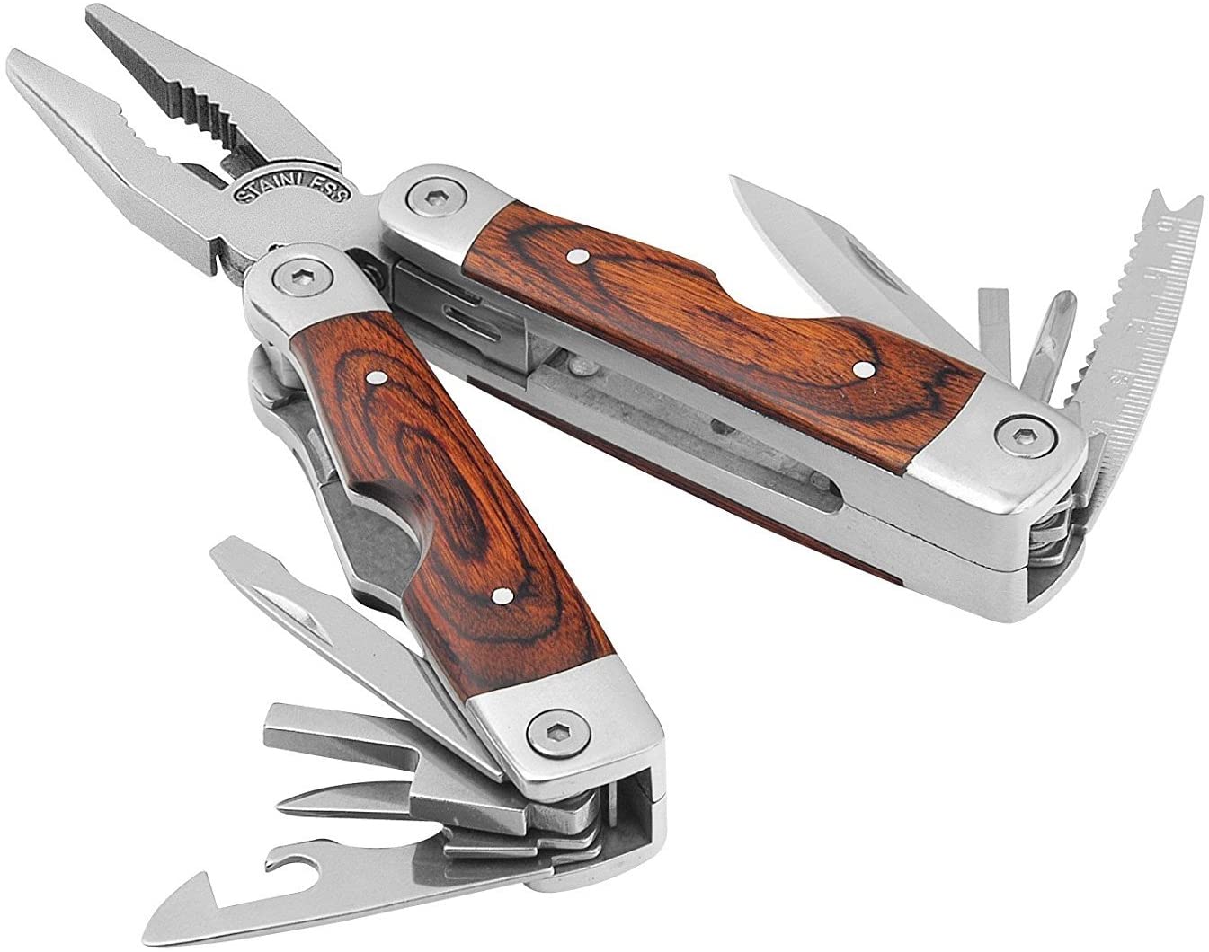 Rosewood Multi Tool, 22 in 1 Tools, Tough Multitool Belt Pouch, Needle & General Pliers, Screwdrivers, Phillips & Flathead