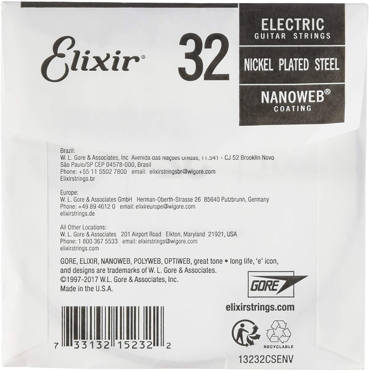 Elixir® Strings Electric Guitar Single String with NANOWEB® Coating (.032), no Colour - Image 2