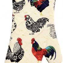 Ulster Weavers Gauntlet Single Oven Glove - Rooster (100% Cotton Outer; 100% Polyester wadding; CE marked, Orange)