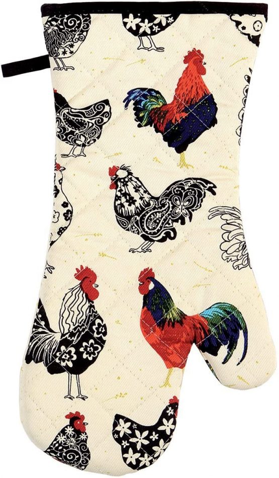 Ulster Weavers Gauntlet Single Oven Glove - Rooster (100% Cotton Outer; 100% Polyester wadding; CE marked, Orange)
