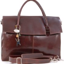 CATWALK COLLECTION HANDBAGS - Ladies Extra Large Leather Briefcase/Shoulder/Cross Body Bag - Women's Organiser Work Bag - Laptop Bag With Padded Compartment - HELENA - Brown
