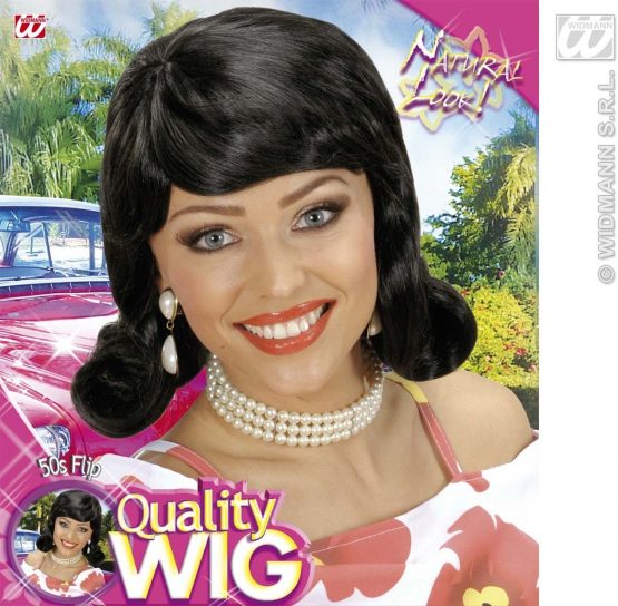 50s Flip s - Brown Wig for Hair Accessory Fancy Dress - Image 2