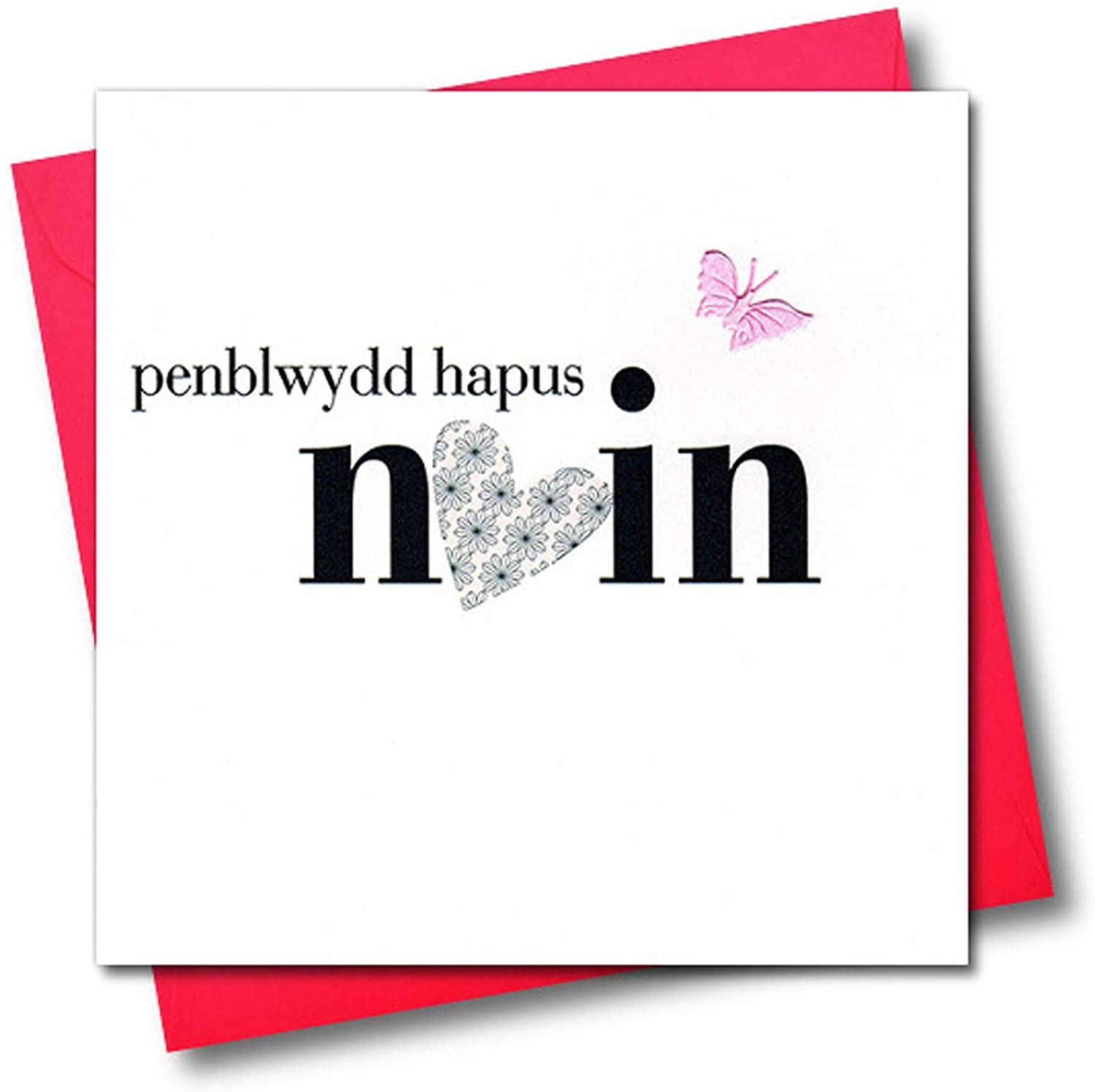 Claire Giles Hearts and Stars Welsh Happy Birthday Granny/Nain Card, WHNS22