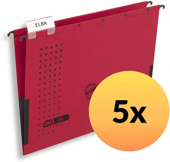 Elba Chic VE5/85803RO Suspension Files A4 RC Cardboard 230 g/m² Pack of 5 Red