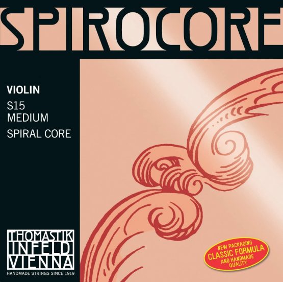 Thomastik Strings For Violin Spirocore Spiral Core, Set 4/4 Medium With E Aluminium